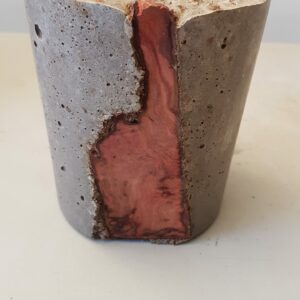 Pot / cache-pot incrustation bois