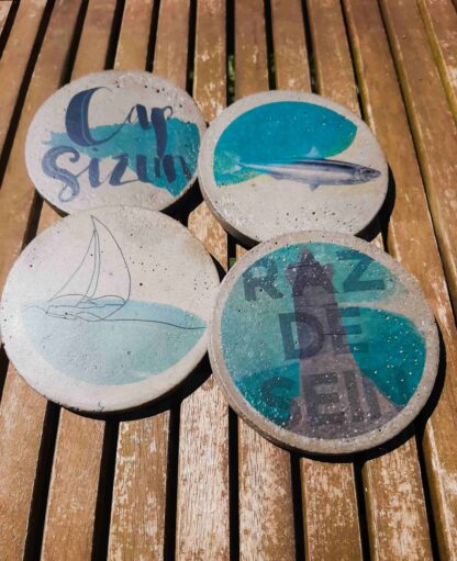 lot de sous-verres raz de sein